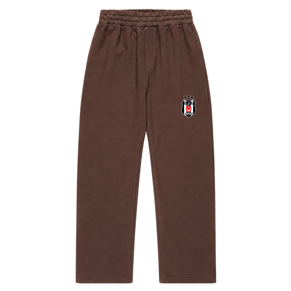 Beşiktaş - Oversized Zipper Fluffy Track Sweatpants - Chocolate Brown