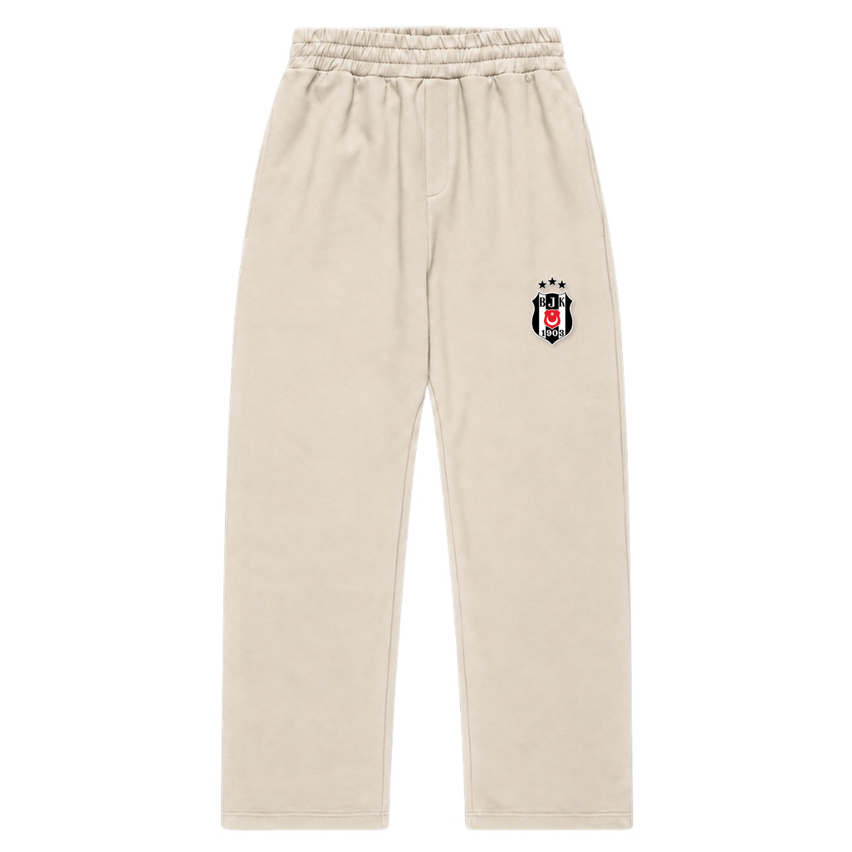 Beşiktaş - Oversized Zipper Fluffy Track Sweatpants - White Sand