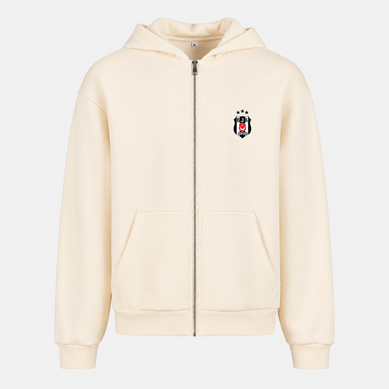 Beşiktaş - Oversized Zipper - White Sand