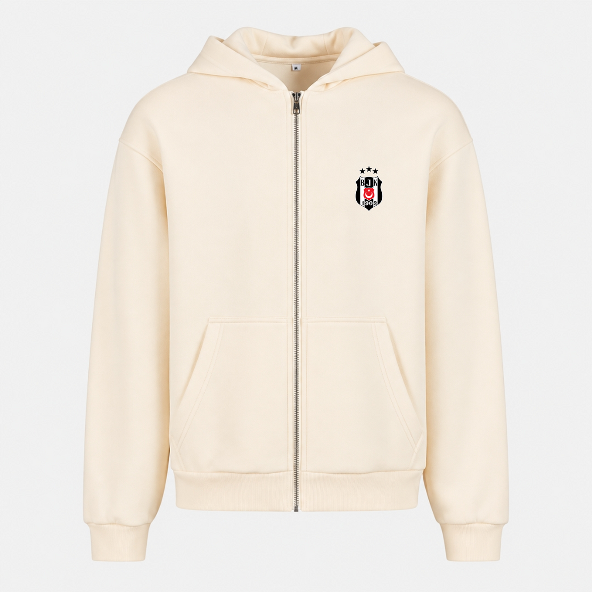 Beşiktaş - Oversized Zipper - White Sand