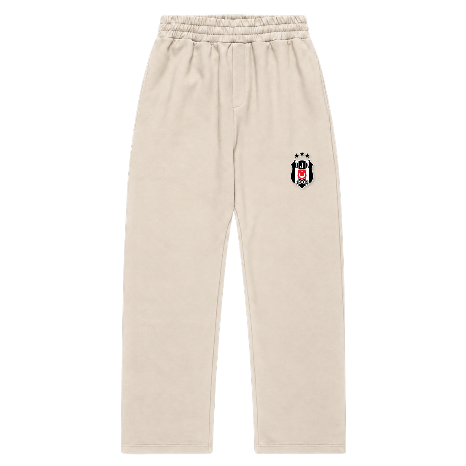 Beşiktaş - Oversized Zipper Fluffy Track Sweatpants - White Sand